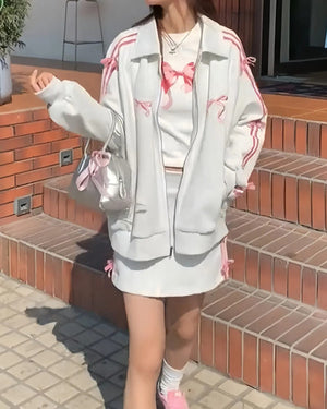 Coquette Bows Side-Stripe Track Suit