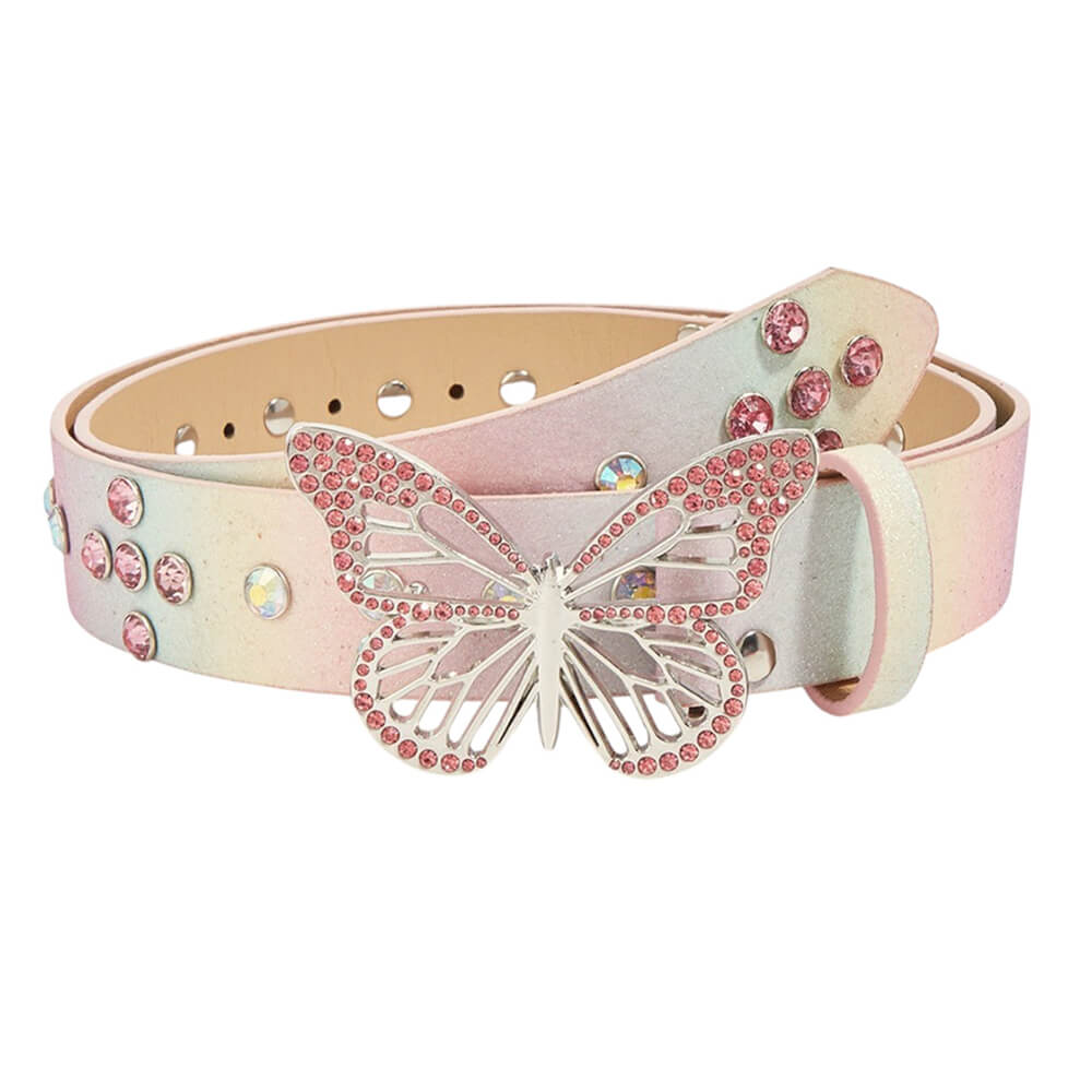 2000s Butterfly Rhinestone Buckle Belt