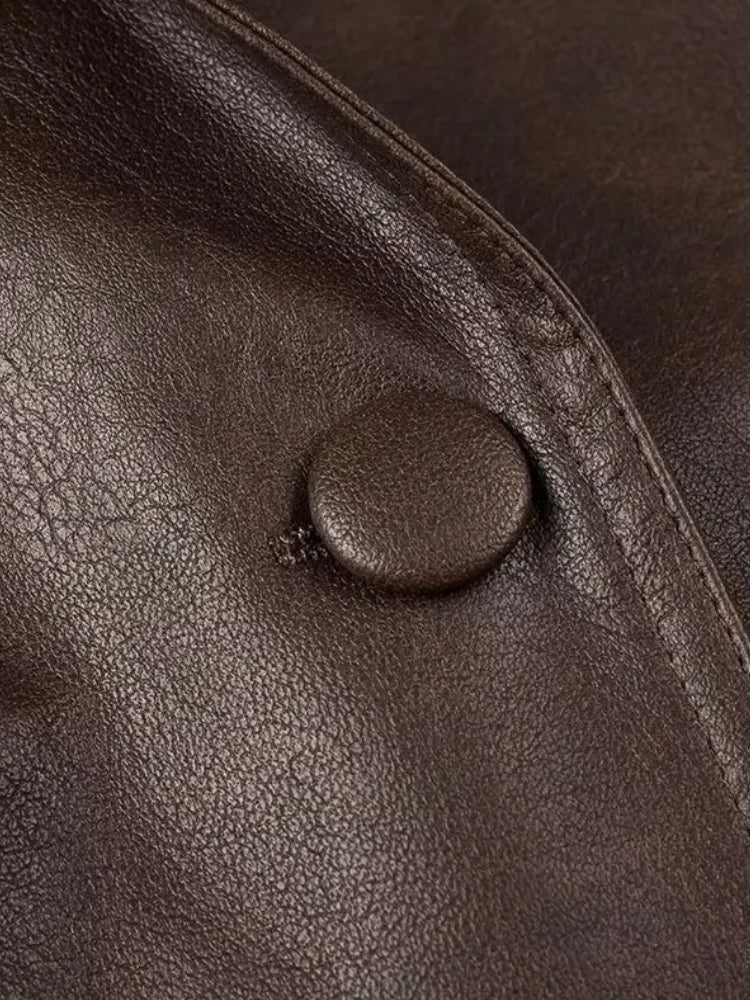 Asymmetric Faux Leather Jacket