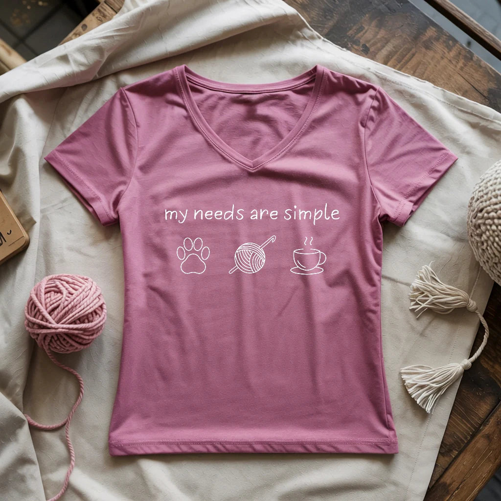 My Needs Are Simple Lady V-neck