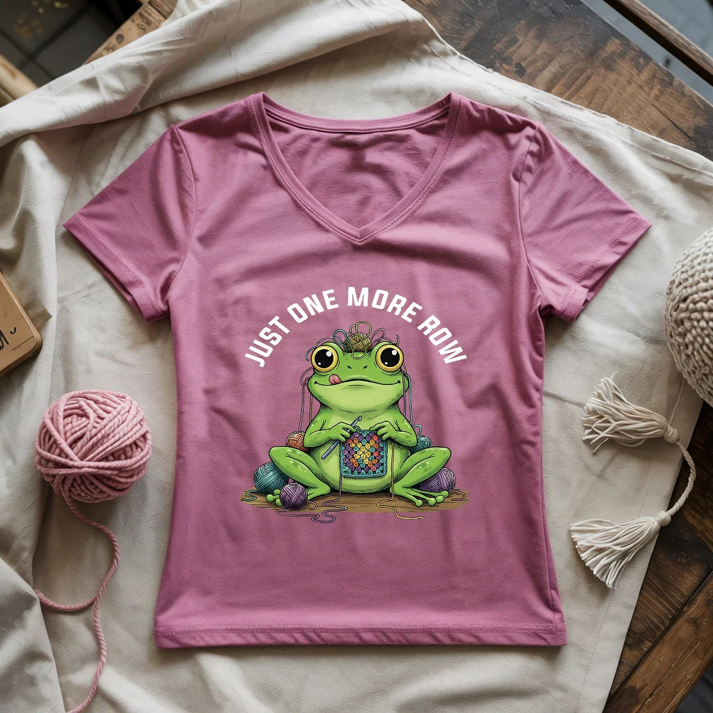 One More Row Frogging Lady V-neck