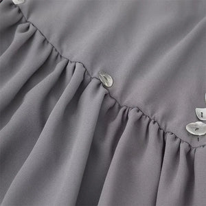 Backless Button Mini Dress