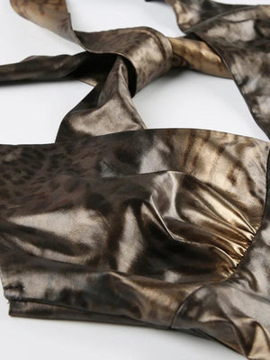 Baddie Leopard Backless Top