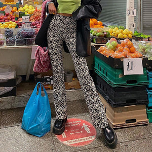 Brown Floral Pants