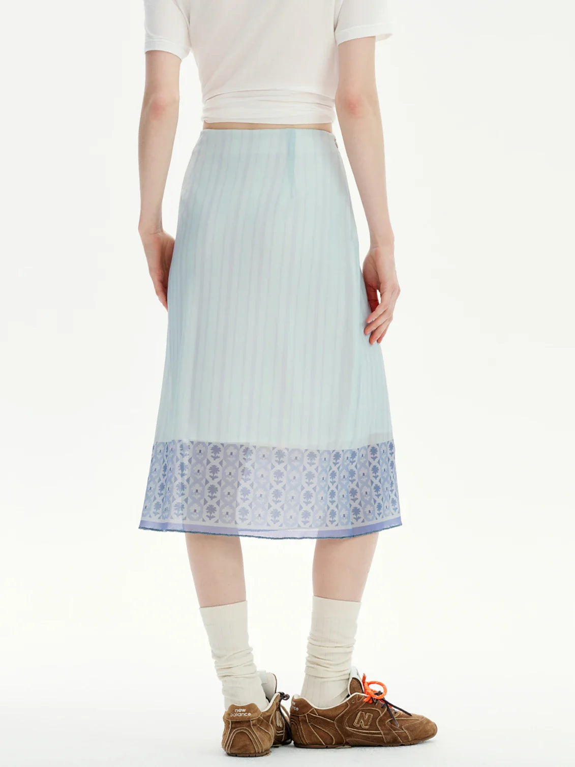 Cat Print Midi Skirt