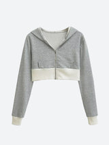 Cropped Hoodie & Mini Skirt Two Piece Set