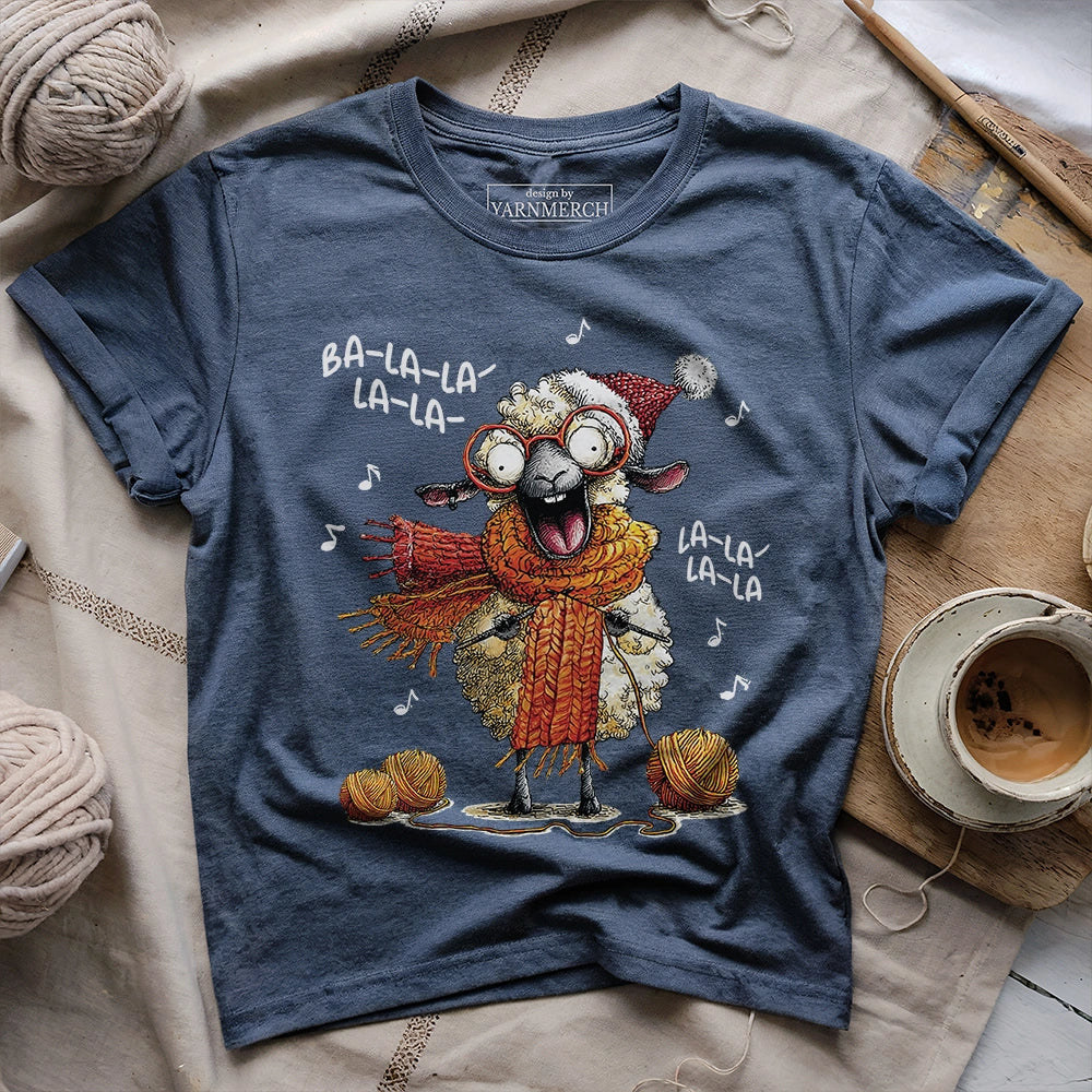 Fa-la-la Knitting Sheep T-shirt