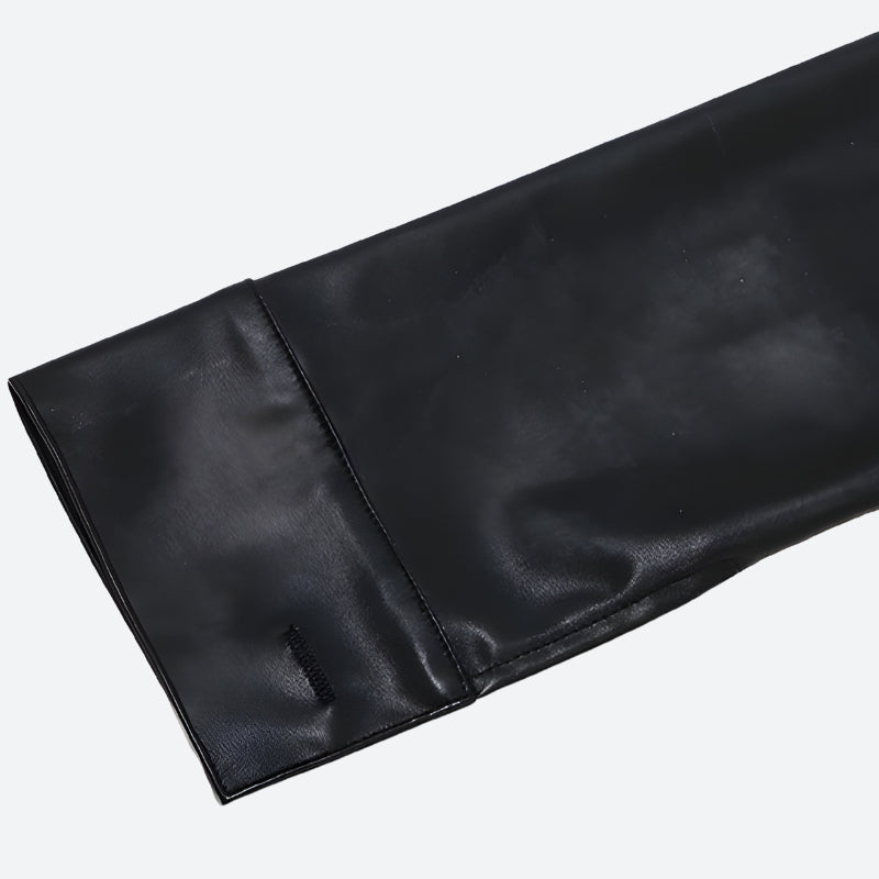 Faux Leather Cropped Jacket