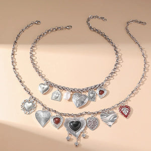 Heart Charms Two Pack Necklace