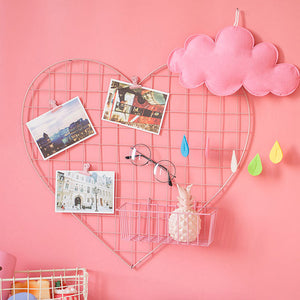 Heart-Shaped Grid Wall Organizer