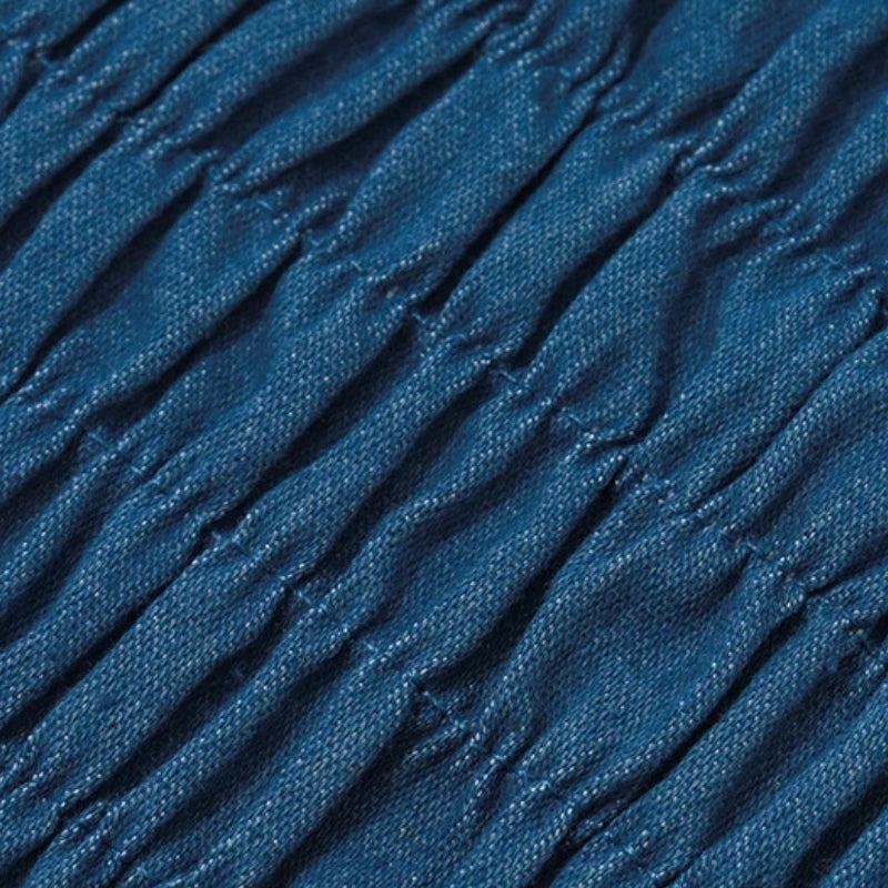 Lace Trim Denim Tube Top