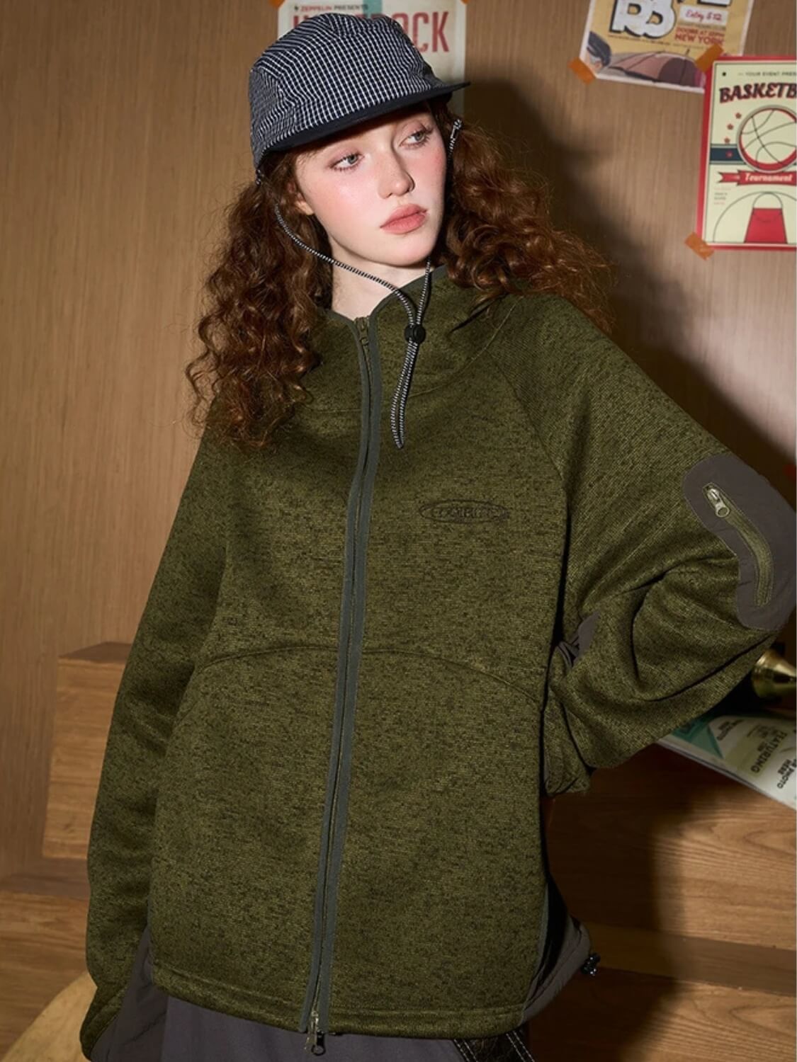 Oversized Fleece Zip-Up Jacket