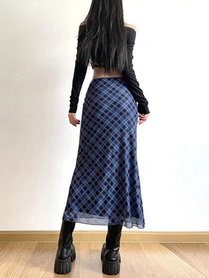Plaid Midi Skirt