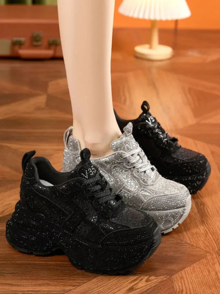 Rhinestone Platform Sneakers