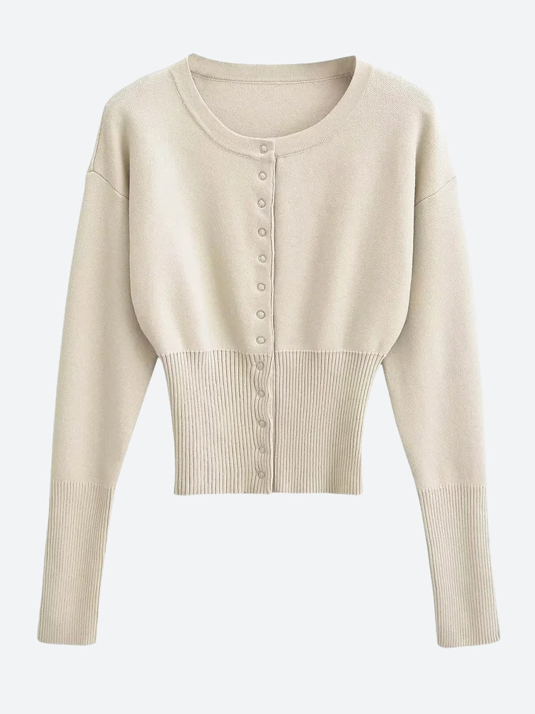 Ribbed Slim Fit Cardigan