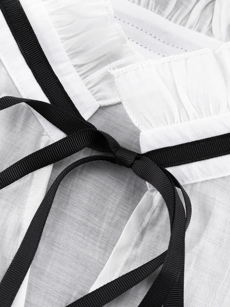 Ruffled Sheer Blouse