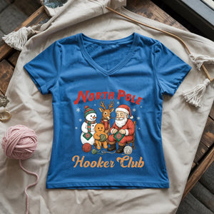 North Pole Crochet Club Lady V-neck