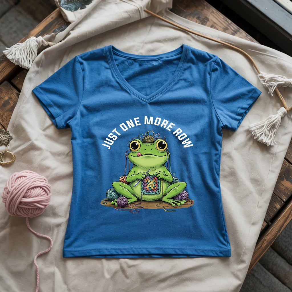 One More Row Frogging Lady V-neck