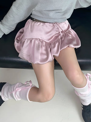 Satin Bubble Mini Skirt