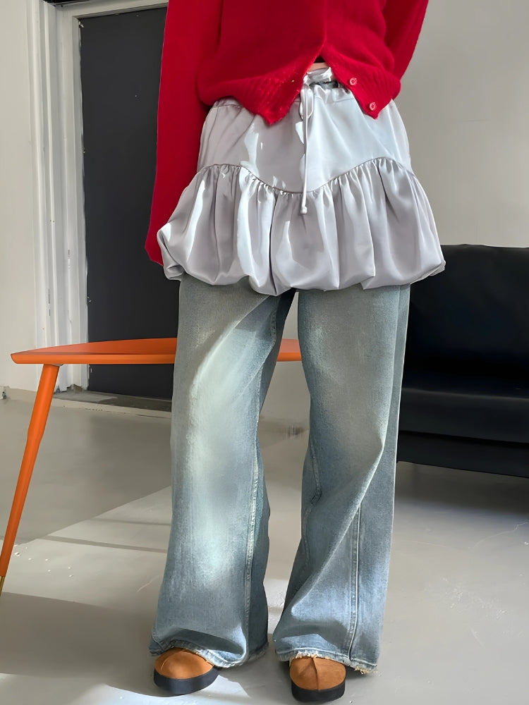 Satin Bubble Mini Skirt