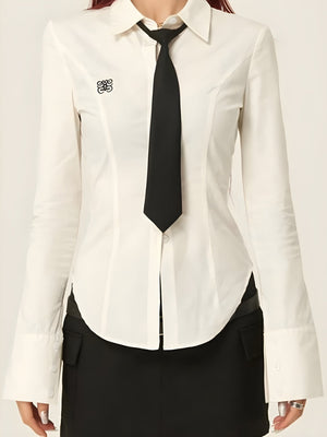 Slim Fit Tie Shirt