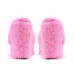 Y2K Aesthetic Fur Sandals