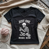 One More Row Skeleton Lady V-neck
