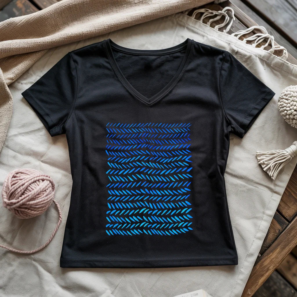 Watercolor knitting pattern Lady V-neck