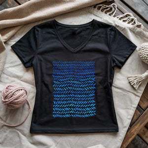 Watercolor knitting pattern Lady V-neck