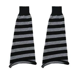 Black & Grey Striped Leg Warmers