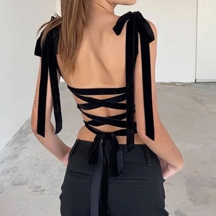 French Girl Bow Corset Top