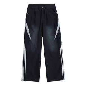 Blokette Side Stripe Wide-Leg Jeans