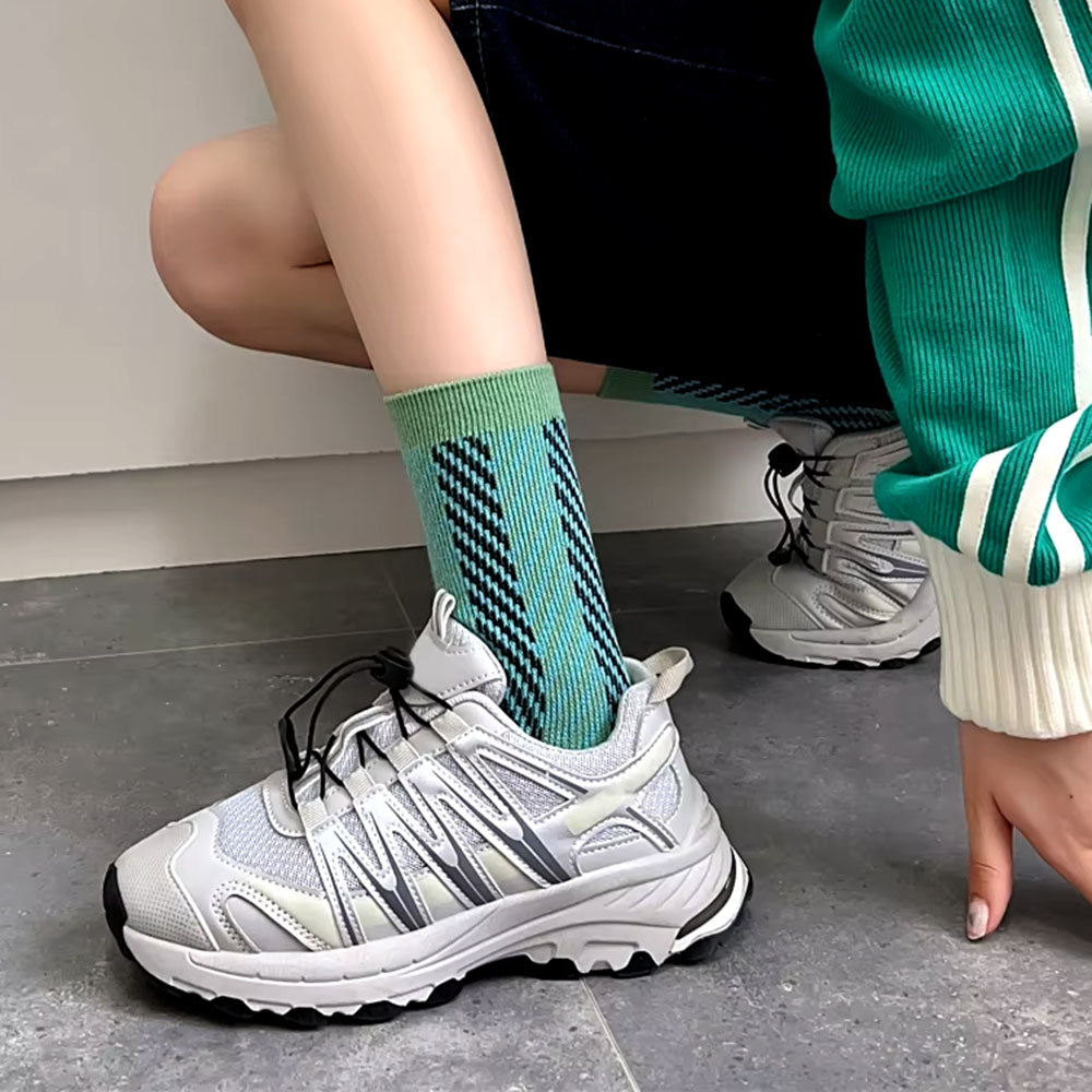 Blue & Green Patterned Socks