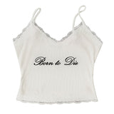 Born to Die Ribbed Lace Top