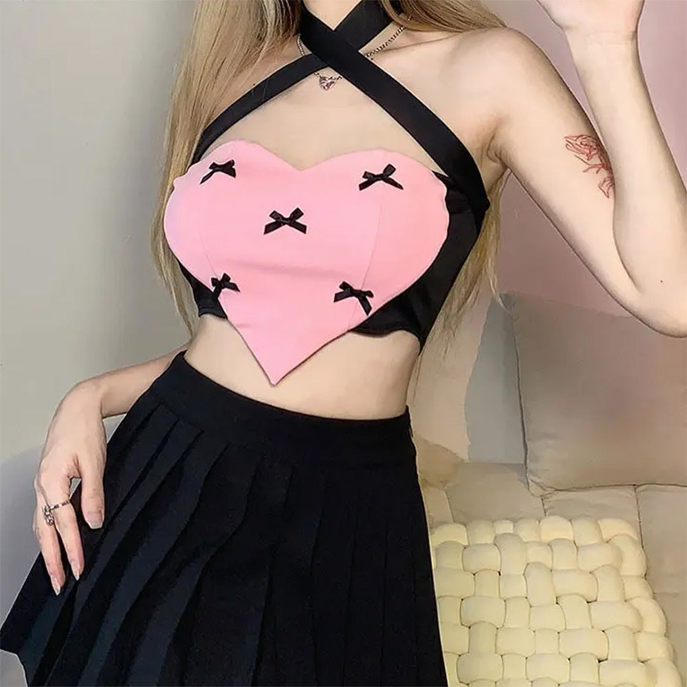 Bow Heart Halter Top