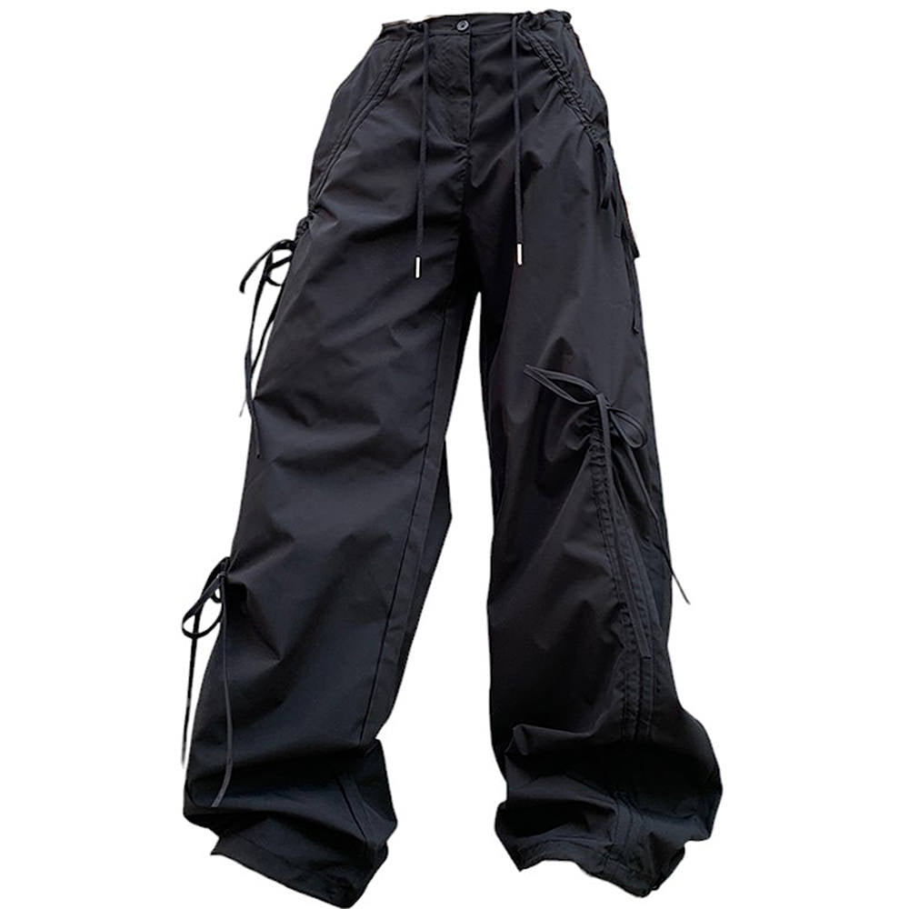 Soft Girl Bows Wide-Leg Cargo Pants