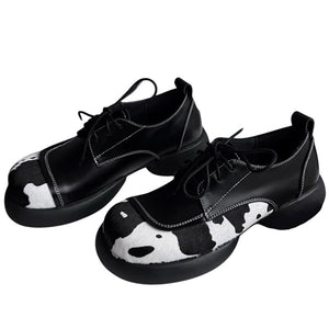 Cow Print Oxford Boots