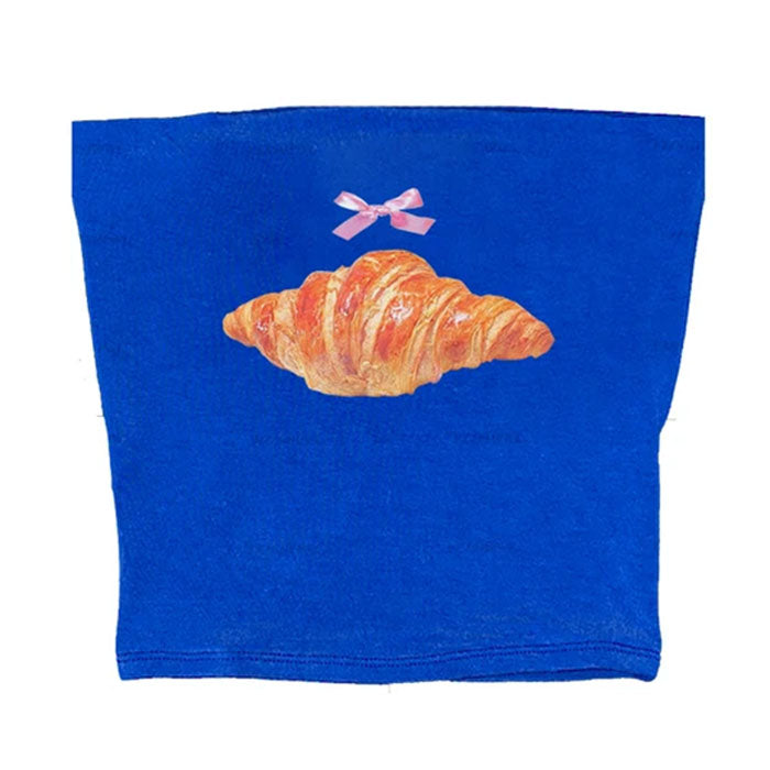 Croissant Print Tube Top