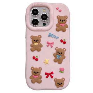 Cute Bear & Bows iPhone Case