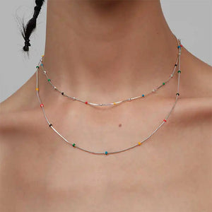 Delicate Beaded Chain Necklace