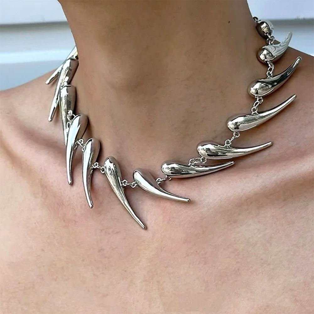 Grunge Aesthetic Spike Choker Necklace