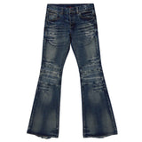 Grunge Distressed Flare Jeans