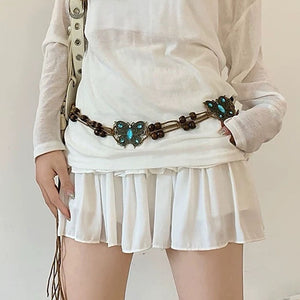 Indie Aesthetic Butterfly Beaded Belt