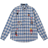 Indie Aesthetic Embroidered Plaid Shirt