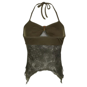 Indie Aesthetic Lace Halter Top