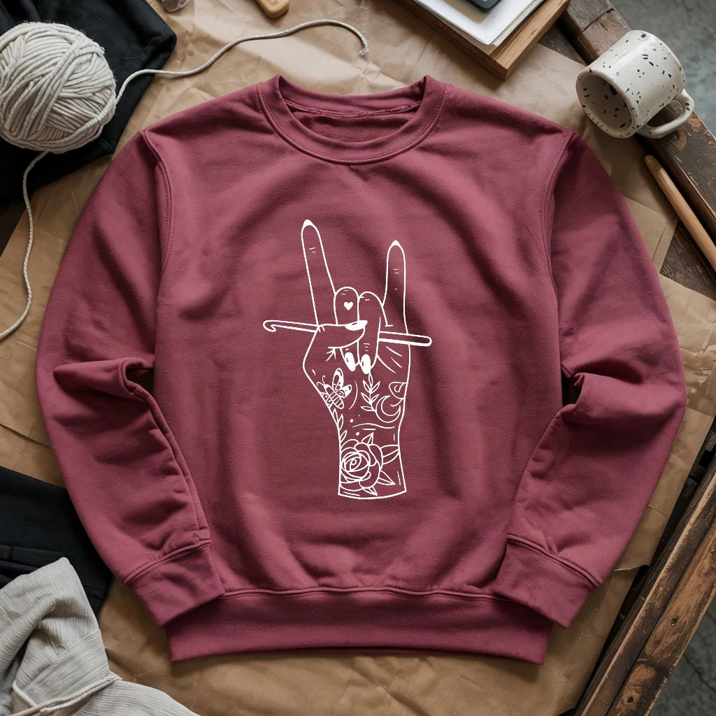 Crocheting Rock Sweatshirt