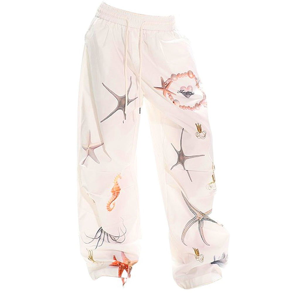 Mermaid Aesthetic Wide-Leg Trousers