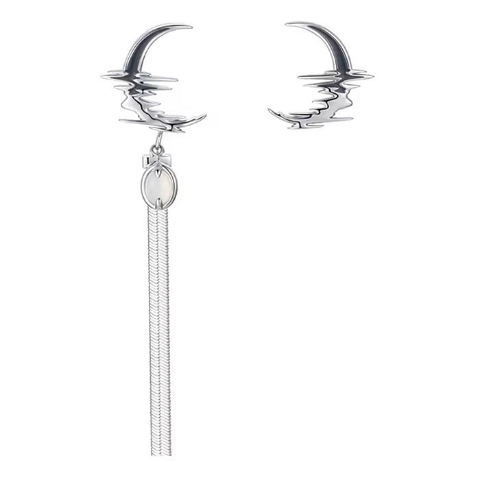 Moon Asymmetric Earrings