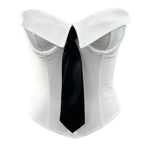 Office Siren Tie Corset Top