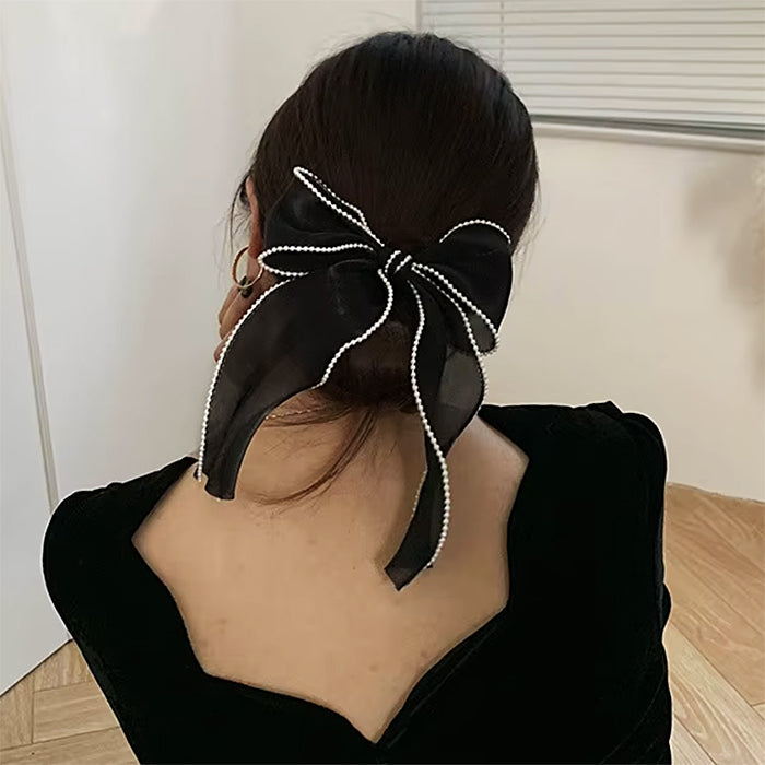 Old Money Pearl Hair Bow